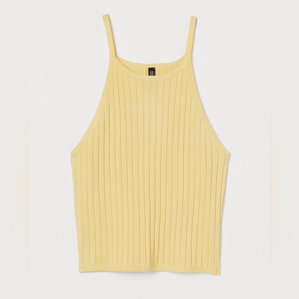 H&M Divided Ribbed Tank Top Yellow
